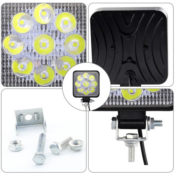 27 Watt 3 inch Square Led Offroad Lights 27w 3 inch Square Led Driving Lights
