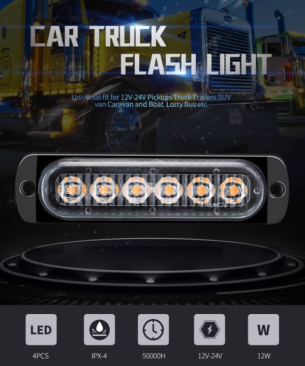 Dual Color Strobe Light Kit Led Side Marker Lights for Trucks Semi Trailer Tractor