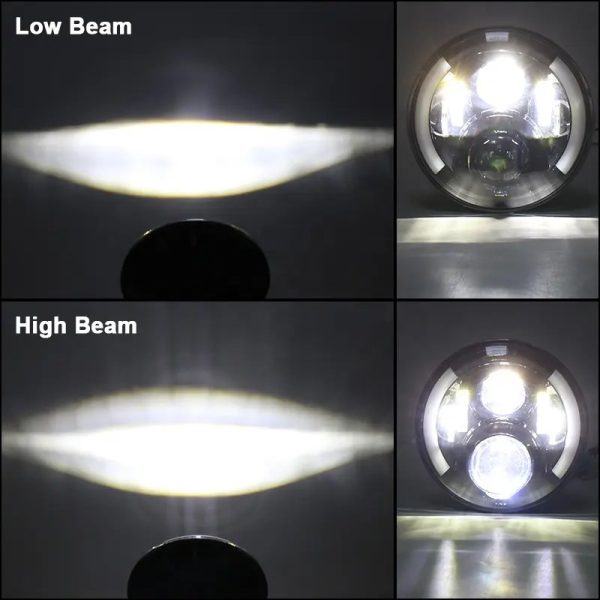 7 inch headlight high low beam