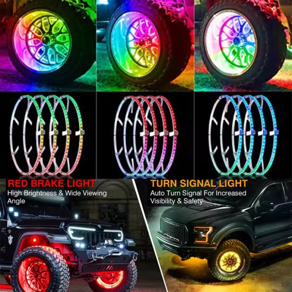 أضواء العجلات LED RGB للشاحنات